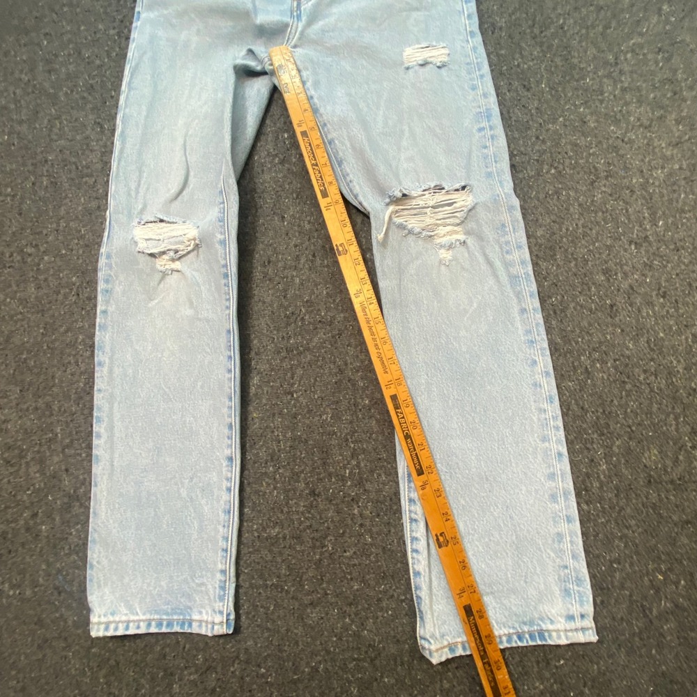 Levi 501 Original Fit Jeans Sz 29 Mens Light Blue Grunge Distressed Button Fly - Picture 12 of 13